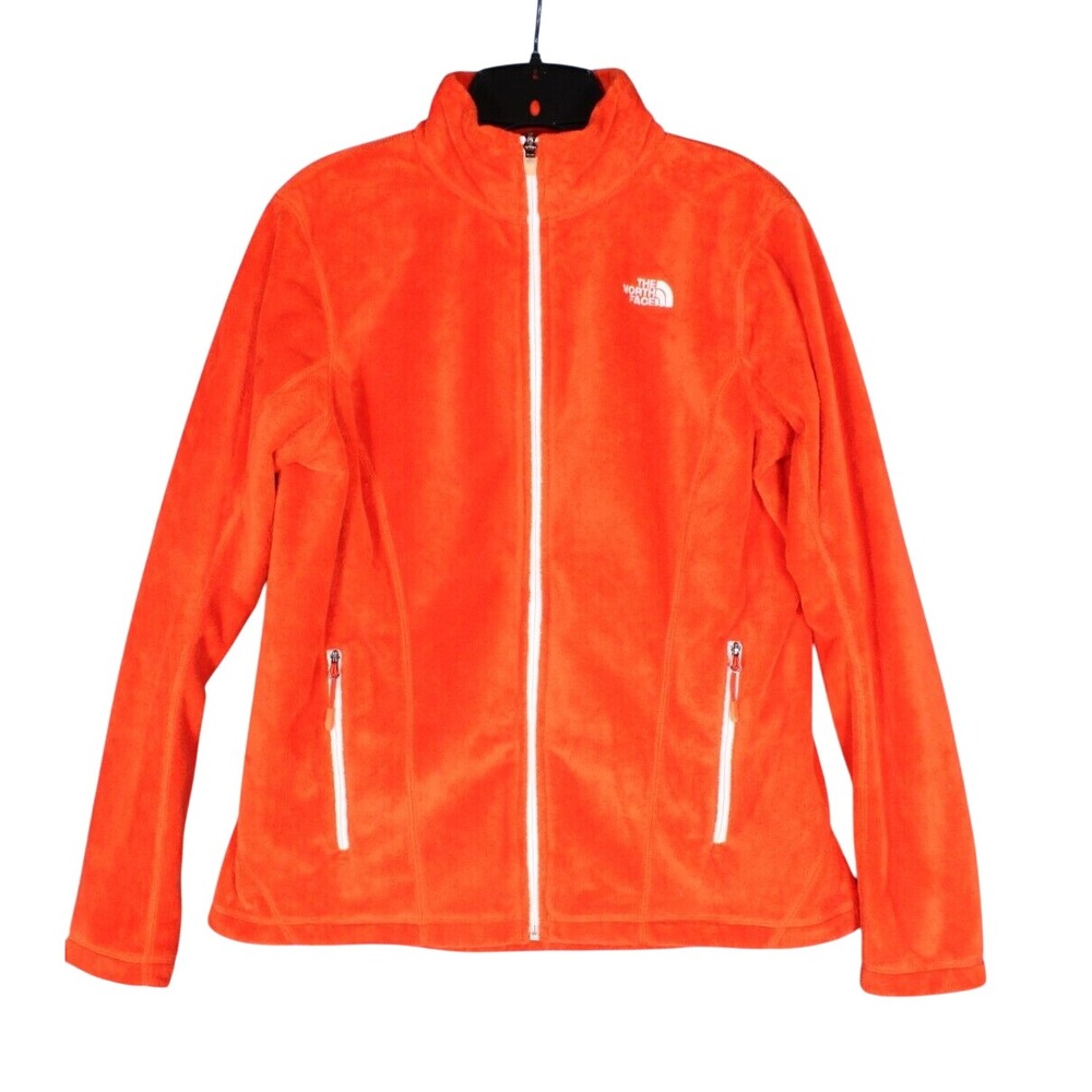THE NORTH FACE Women's RASCHEL FLEECE Orange ZIP-UP Pockets OSITO JACKET Sz M